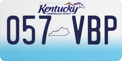 KY license plate 057VBP