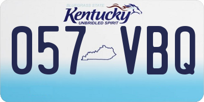 KY license plate 057VBQ
