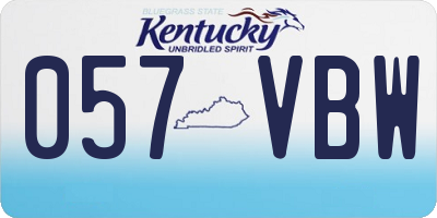 KY license plate 057VBW