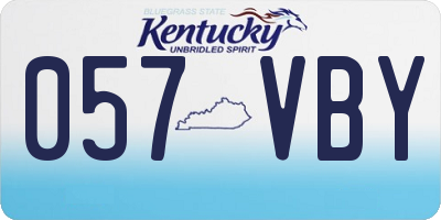 KY license plate 057VBY