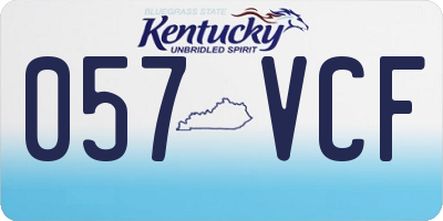 KY license plate 057VCF