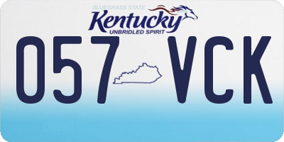 KY license plate 057VCK