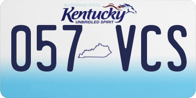 KY license plate 057VCS