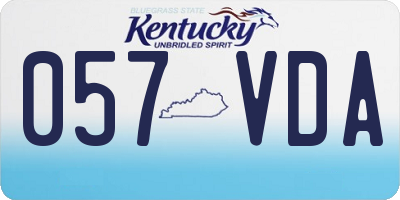 KY license plate 057VDA