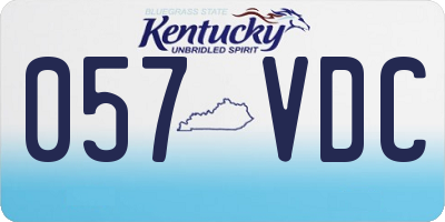 KY license plate 057VDC