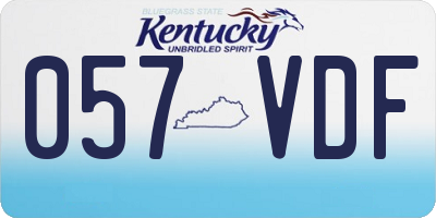 KY license plate 057VDF