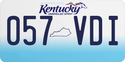 KY license plate 057VDI