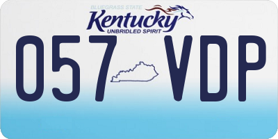 KY license plate 057VDP