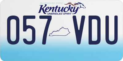 KY license plate 057VDU