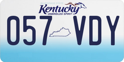 KY license plate 057VDY