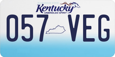 KY license plate 057VEG