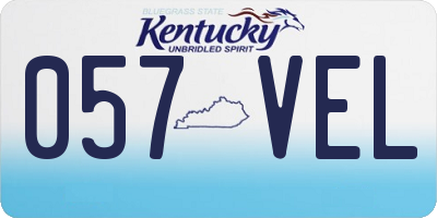 KY license plate 057VEL