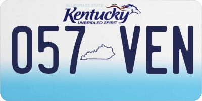 KY license plate 057VEN
