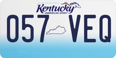 KY license plate 057VEQ