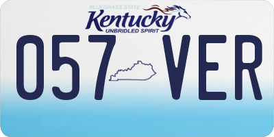KY license plate 057VER