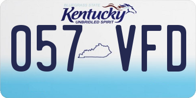 KY license plate 057VFD