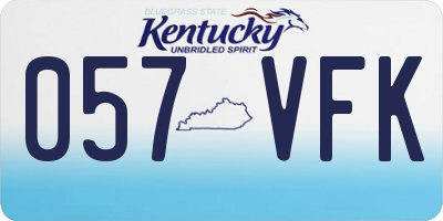 KY license plate 057VFK