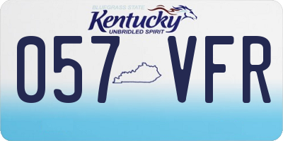 KY license plate 057VFR