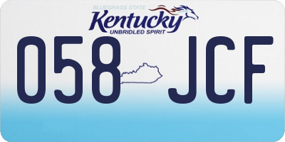 KY license plate 058JCF