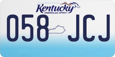 KY license plate 058JCJ