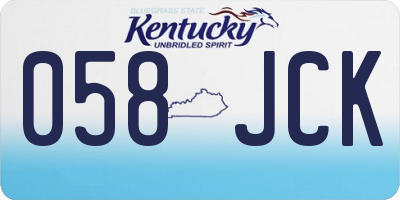 KY license plate 058JCK