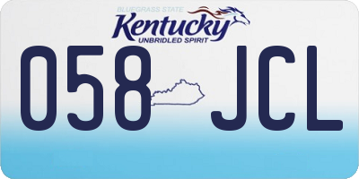 KY license plate 058JCL