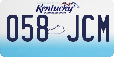 KY license plate 058JCM