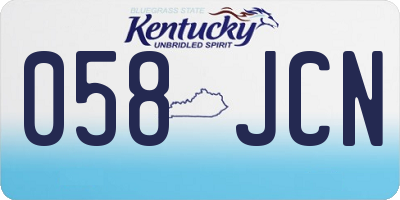 KY license plate 058JCN