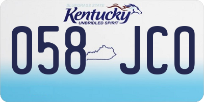 KY license plate 058JCO