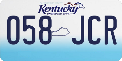 KY license plate 058JCR