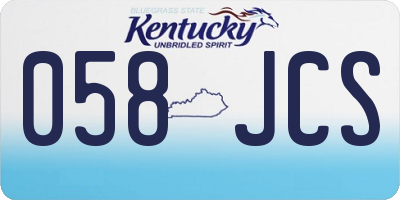 KY license plate 058JCS