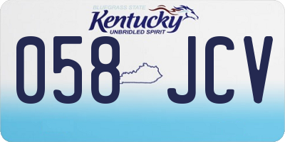 KY license plate 058JCV