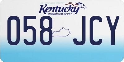 KY license plate 058JCY