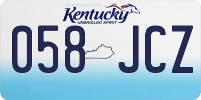 KY license plate 058JCZ