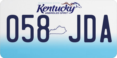 KY license plate 058JDA