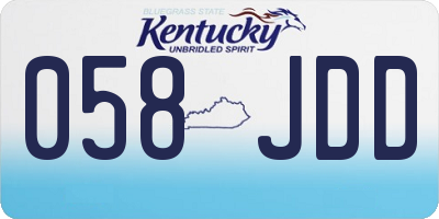 KY license plate 058JDD