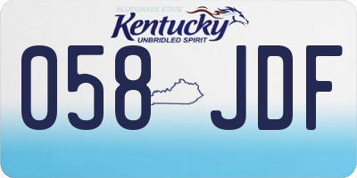 KY license plate 058JDF