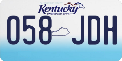 KY license plate 058JDH