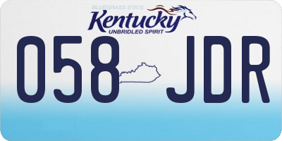 KY license plate 058JDR