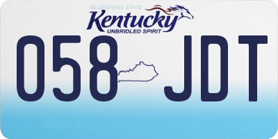 KY license plate 058JDT