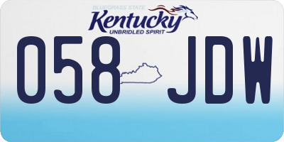 KY license plate 058JDW