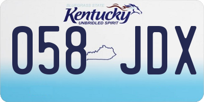 KY license plate 058JDX