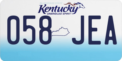 KY license plate 058JEA