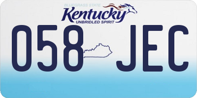 KY license plate 058JEC