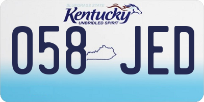 KY license plate 058JED