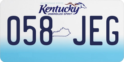KY license plate 058JEG