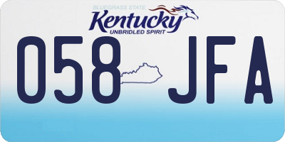 KY license plate 058JFA