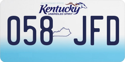 KY license plate 058JFD
