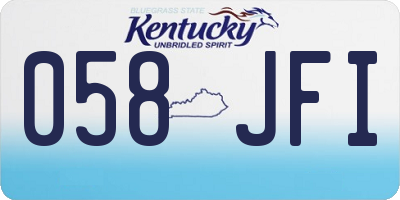KY license plate 058JFI