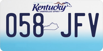 KY license plate 058JFV